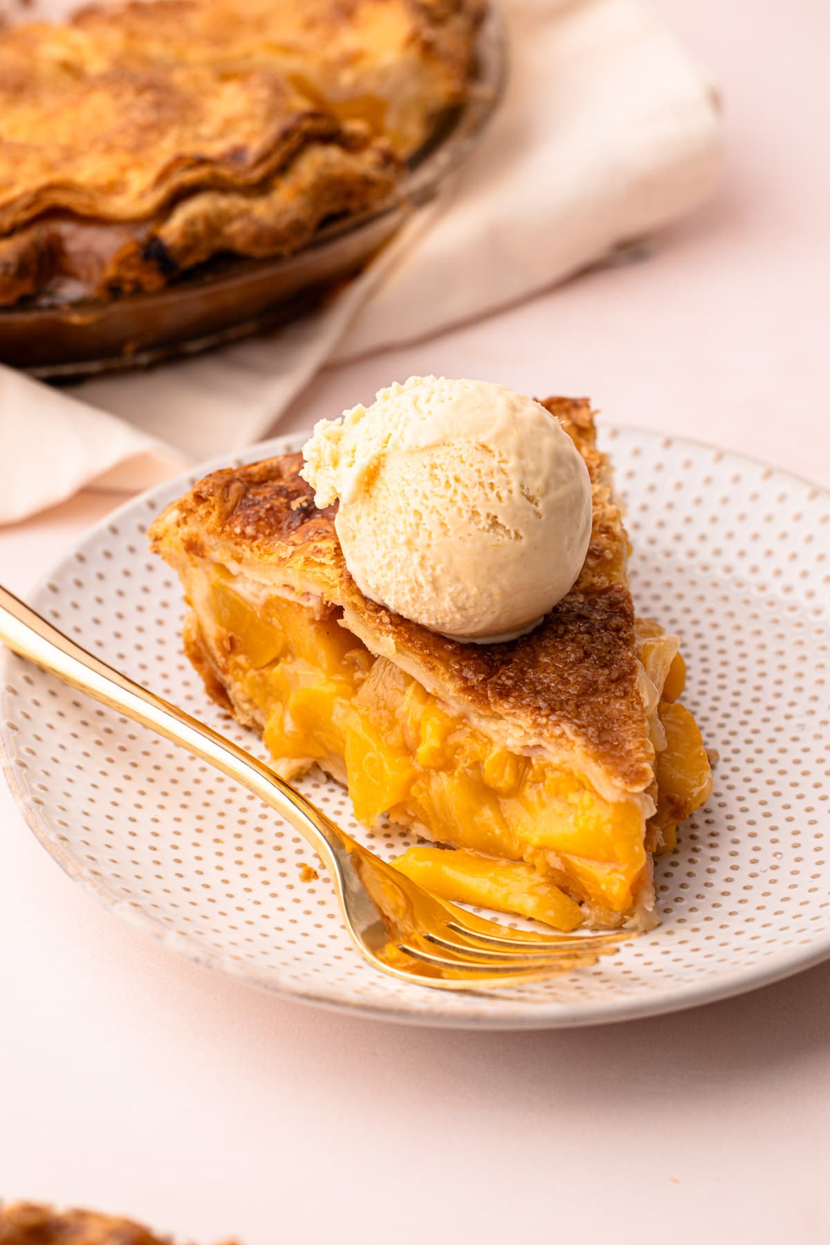 A slice of peach pie.