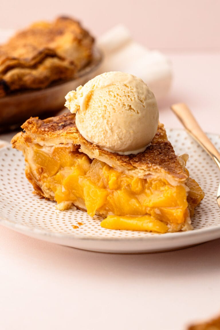 A slice of peach pie.