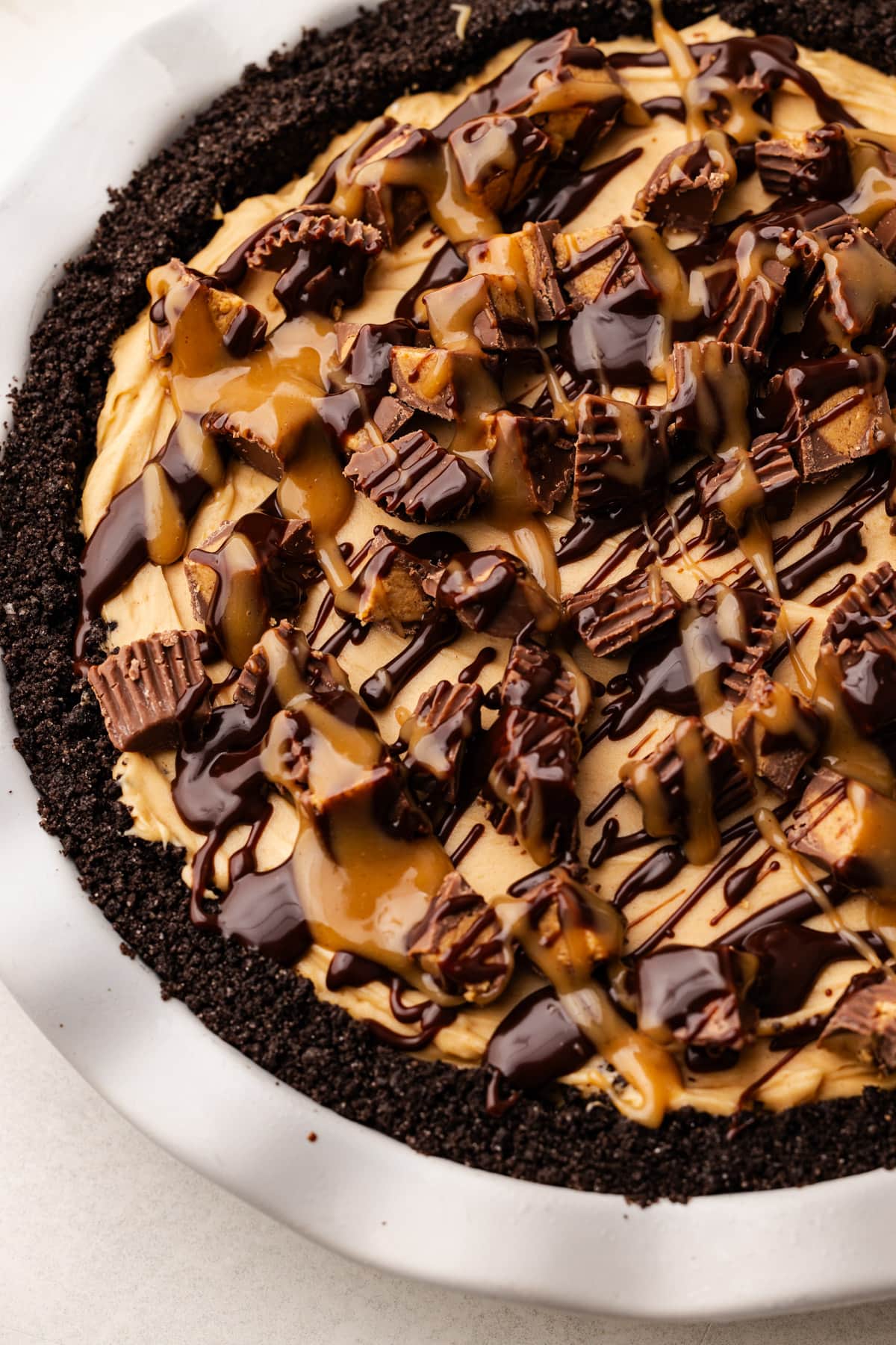 A no bake peanut butter pie.