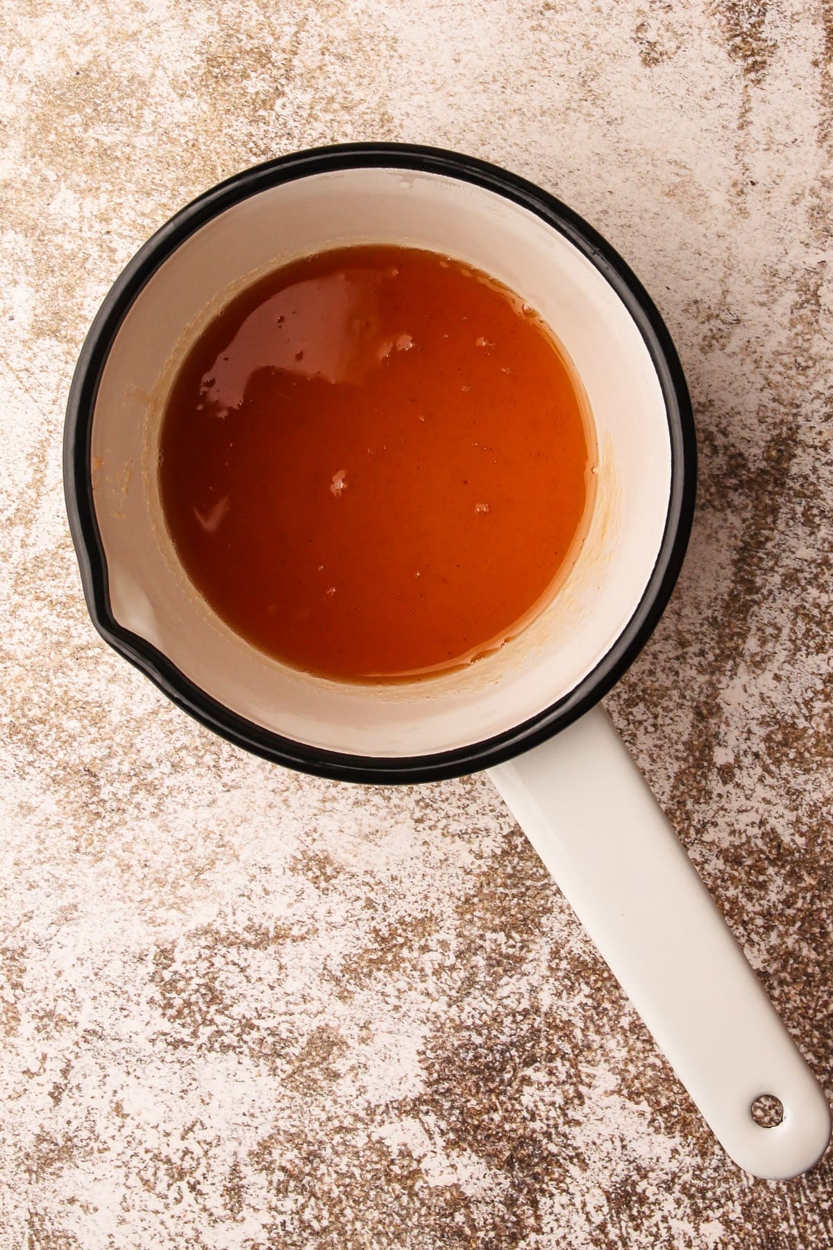 Apple glaze in a pot.