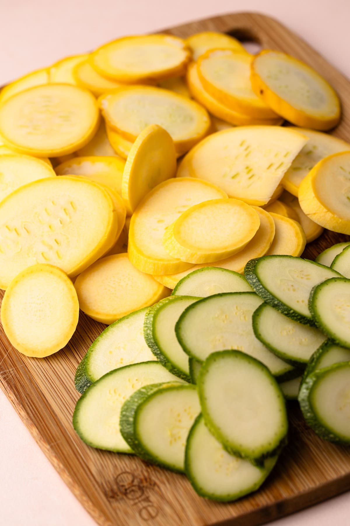 Sliced zucchini.