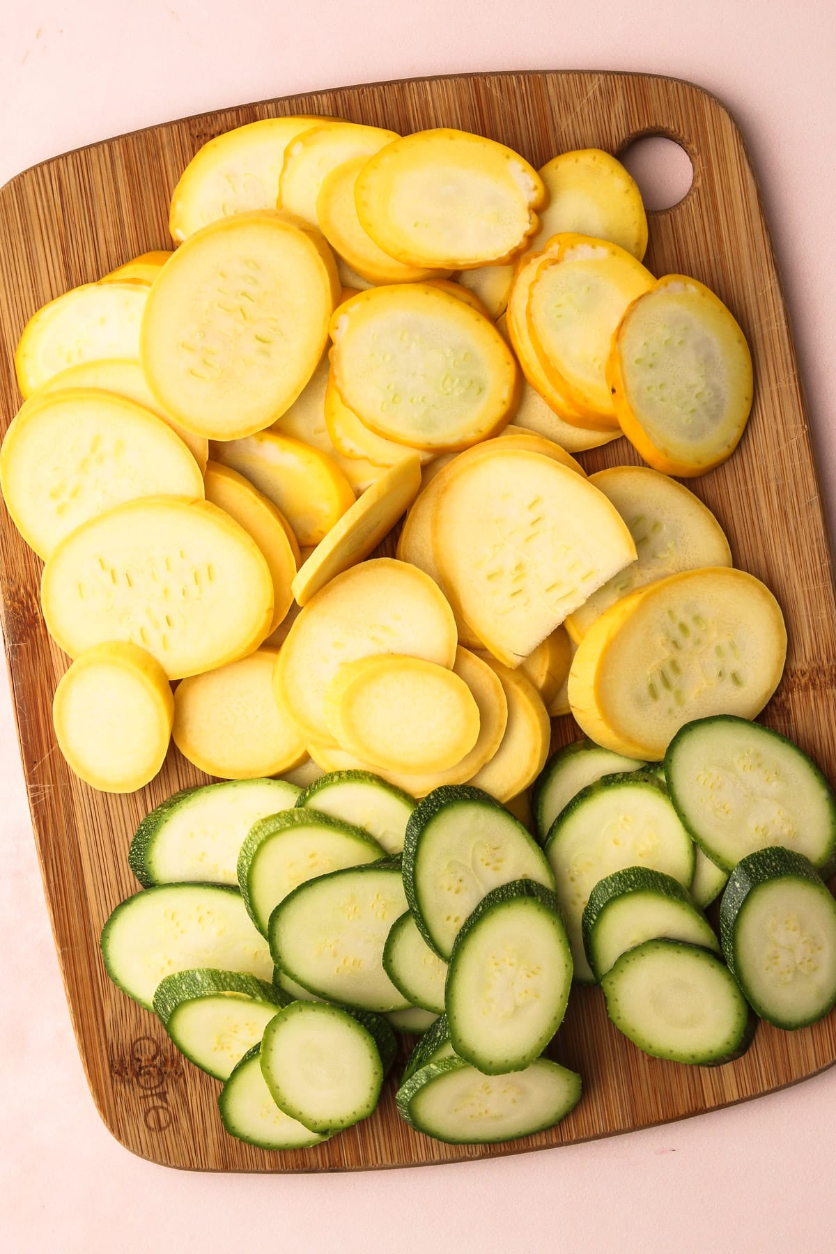 Sliced zucchini.