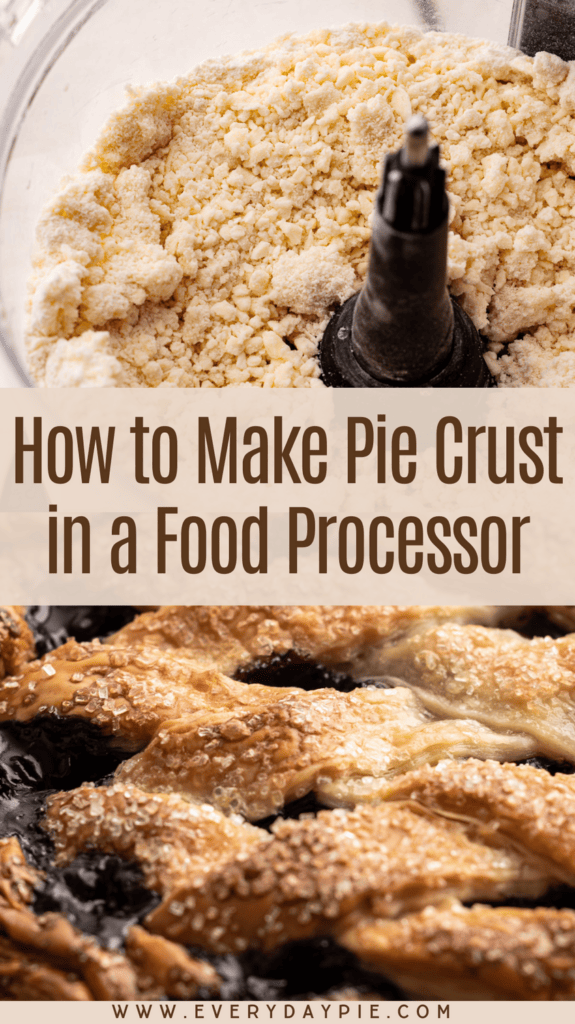 Pie crust made in a food processor, and a bake pie crust that was made with the same method.