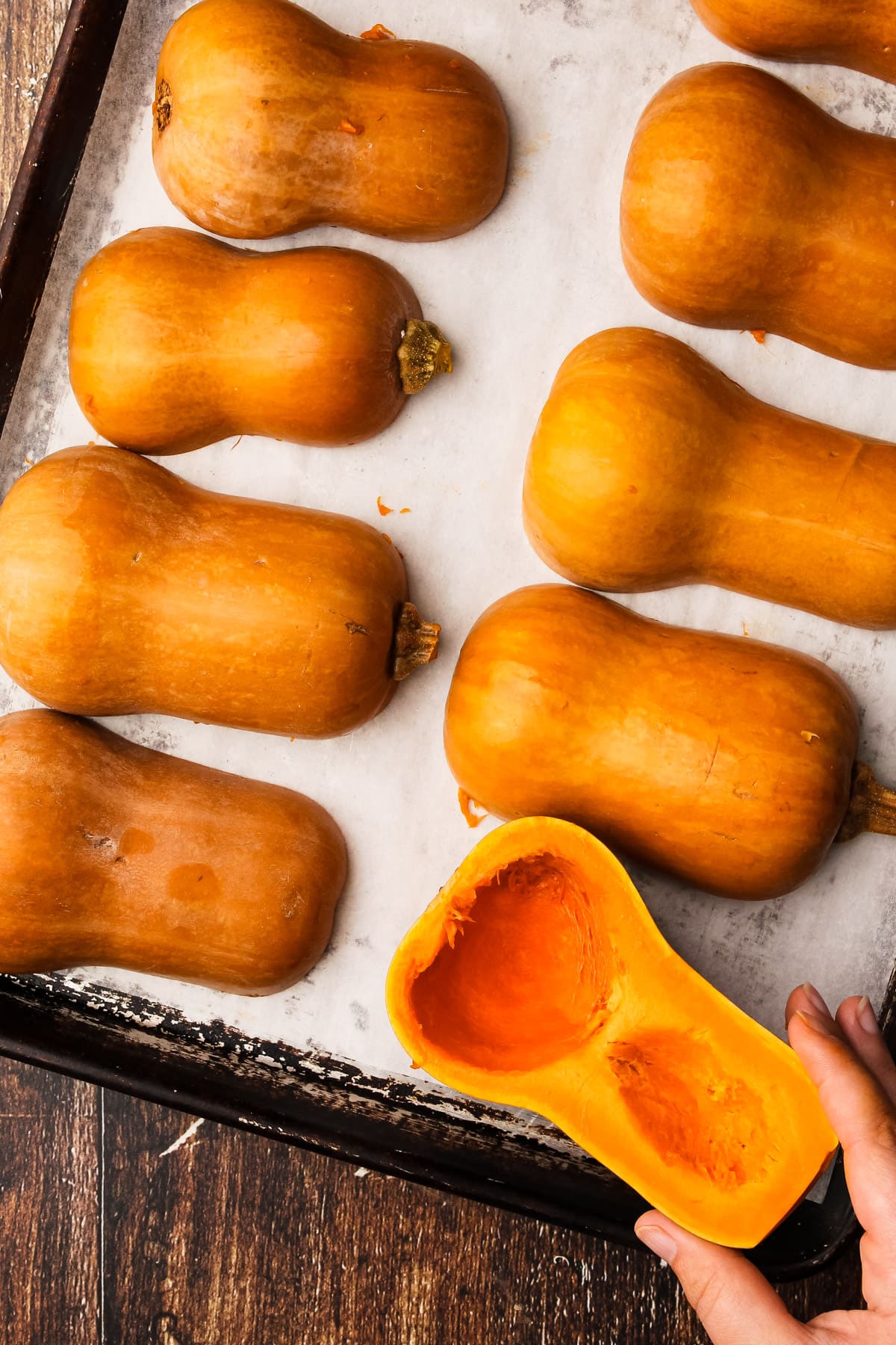 Prepped honeynut squash.