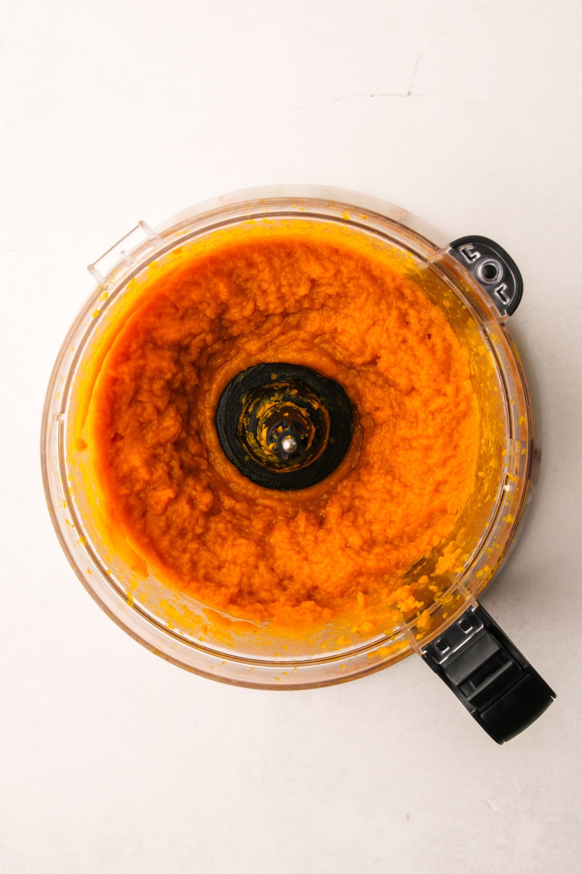 Pumpkin puree in a food processor