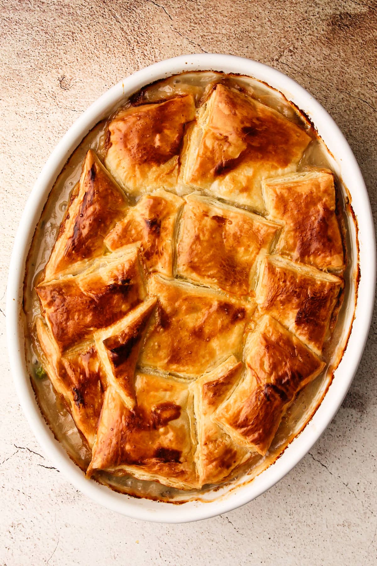 Baked turkey pot pie.