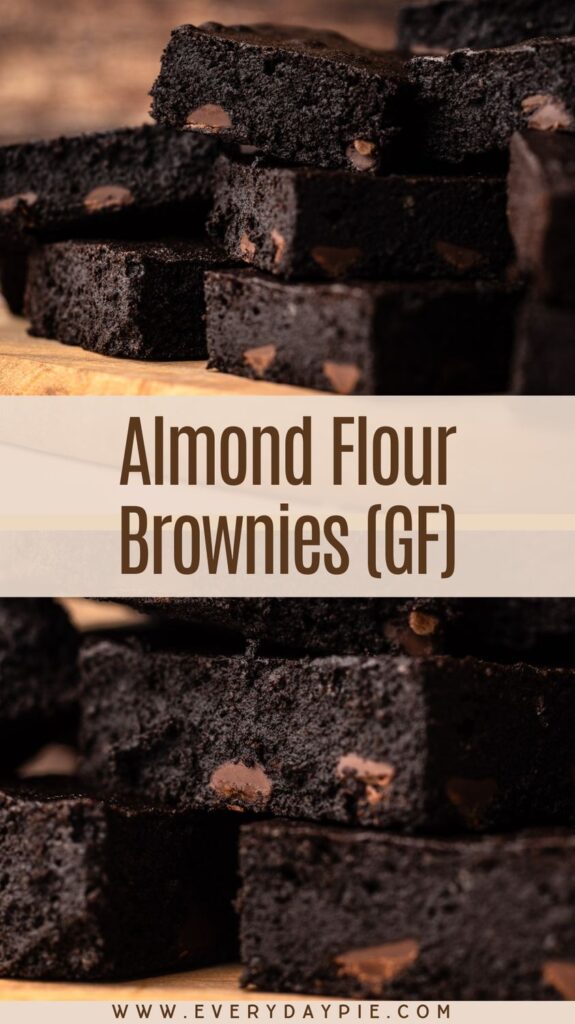 Almond flour brownies baked and cut.