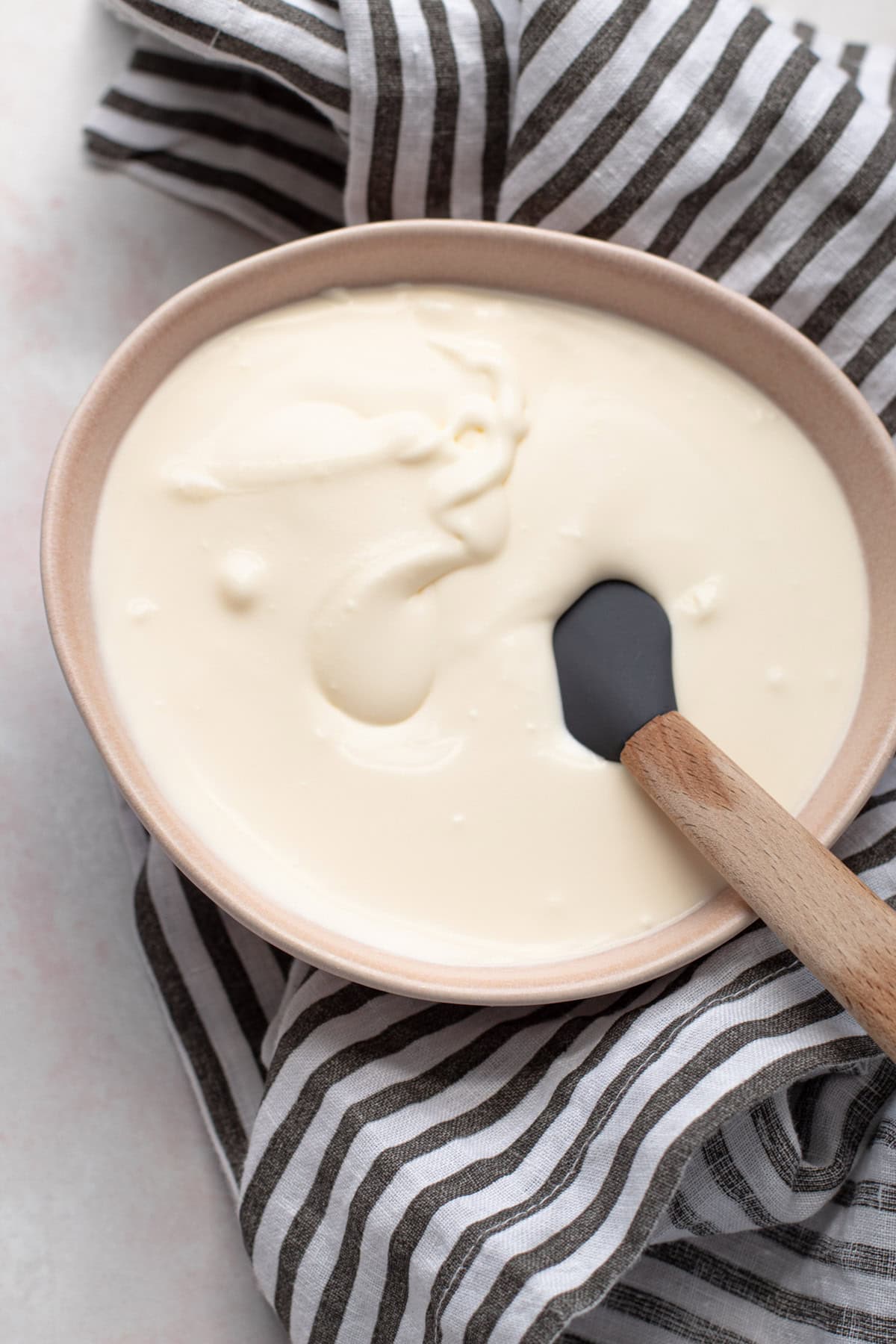 A bowl of homemade creme fraiche.