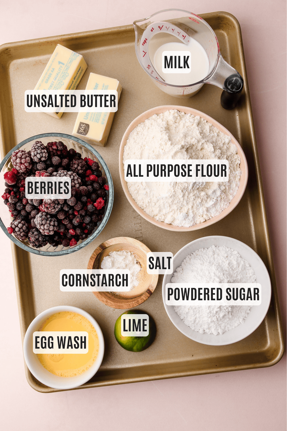 Ingredients for berry pop tarts.