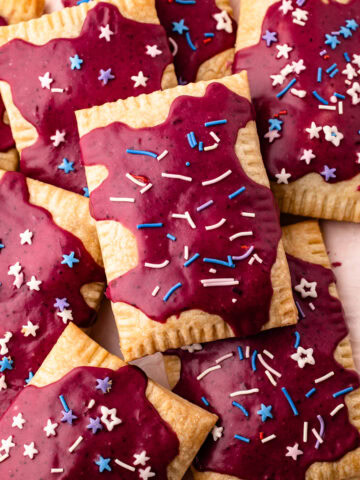 A pile of homemade berry pop tarts.