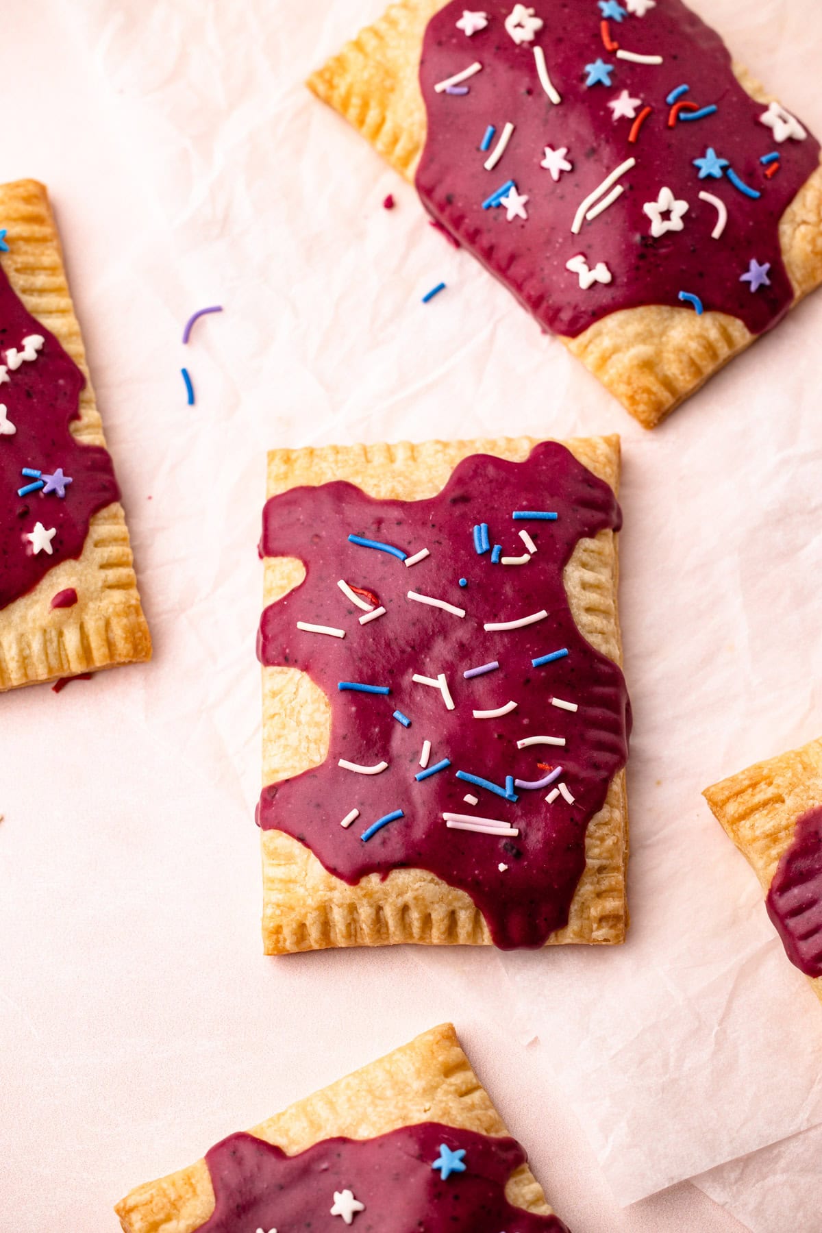 Wild berry pop tarts made from scratch decorated.