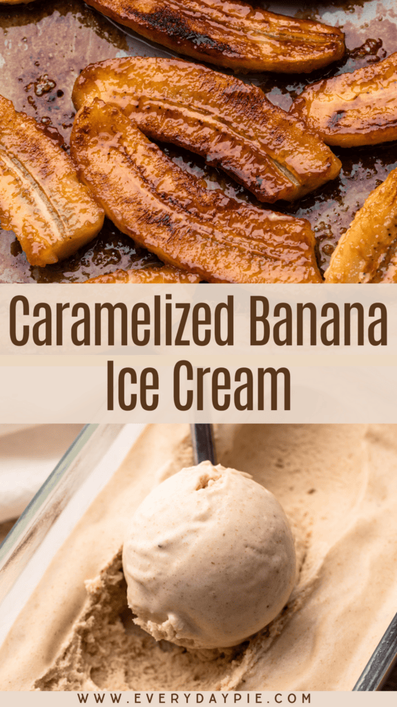 Caramelized bananas made into creamy ice cream.