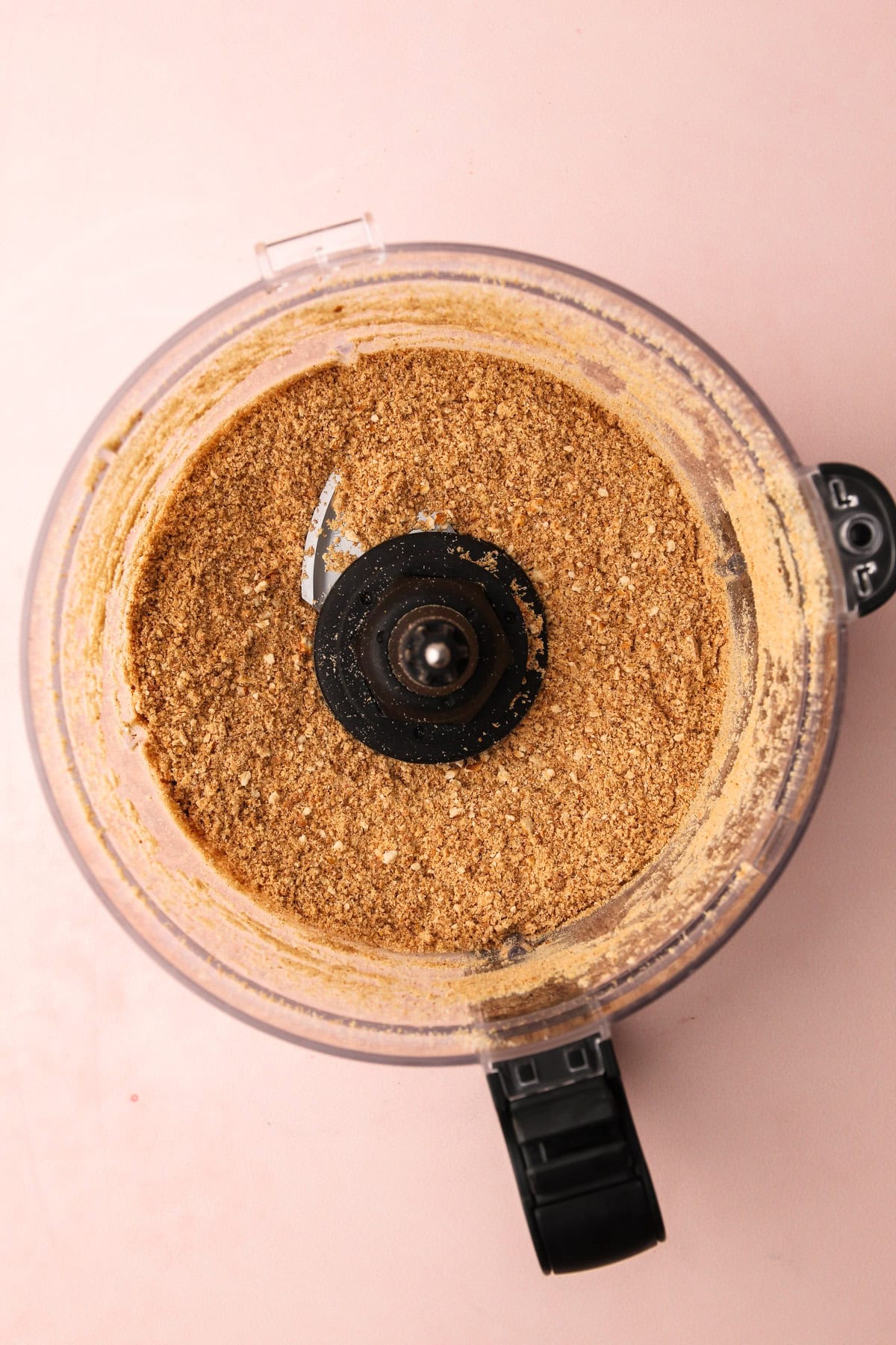 Ground graham crackers in a food processor.