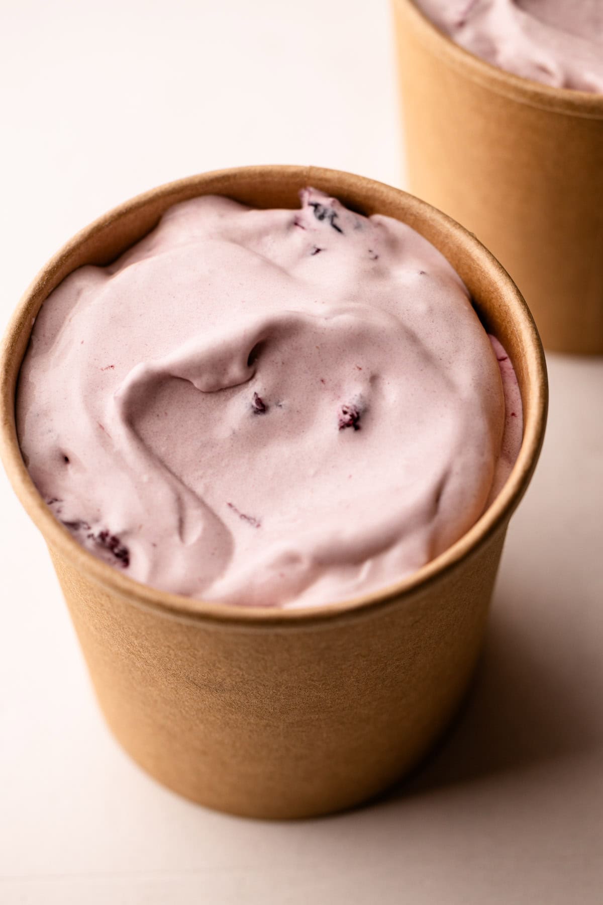 A pint of homemade cherry ice cream.