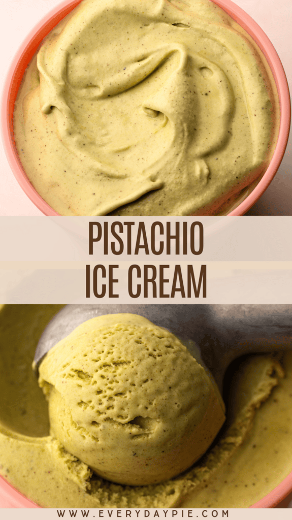 Homemade pistachio ice cream.