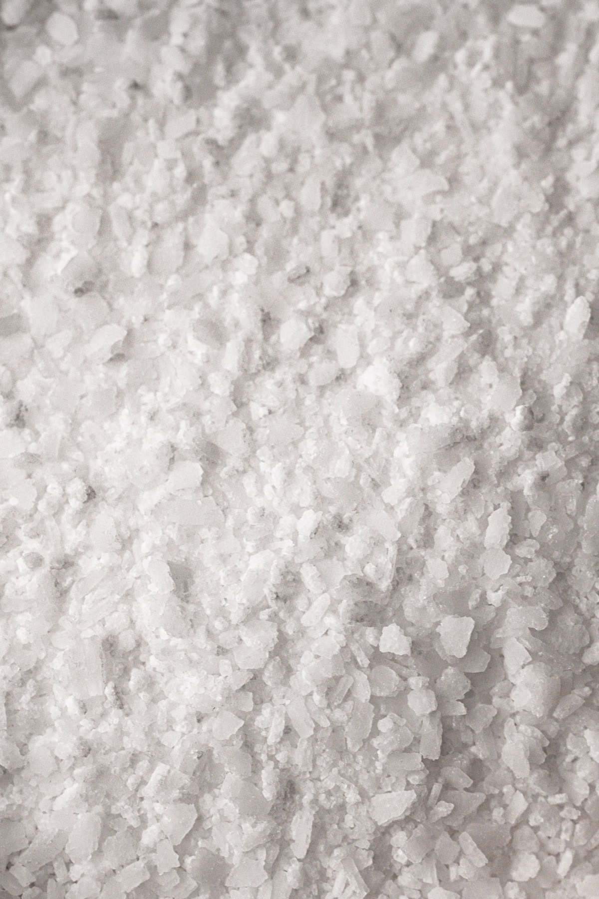 A micro view of coarse kosher salt.