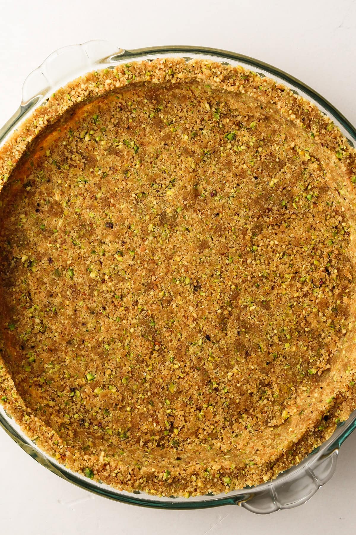 A crumb crust for a cannoli pie.