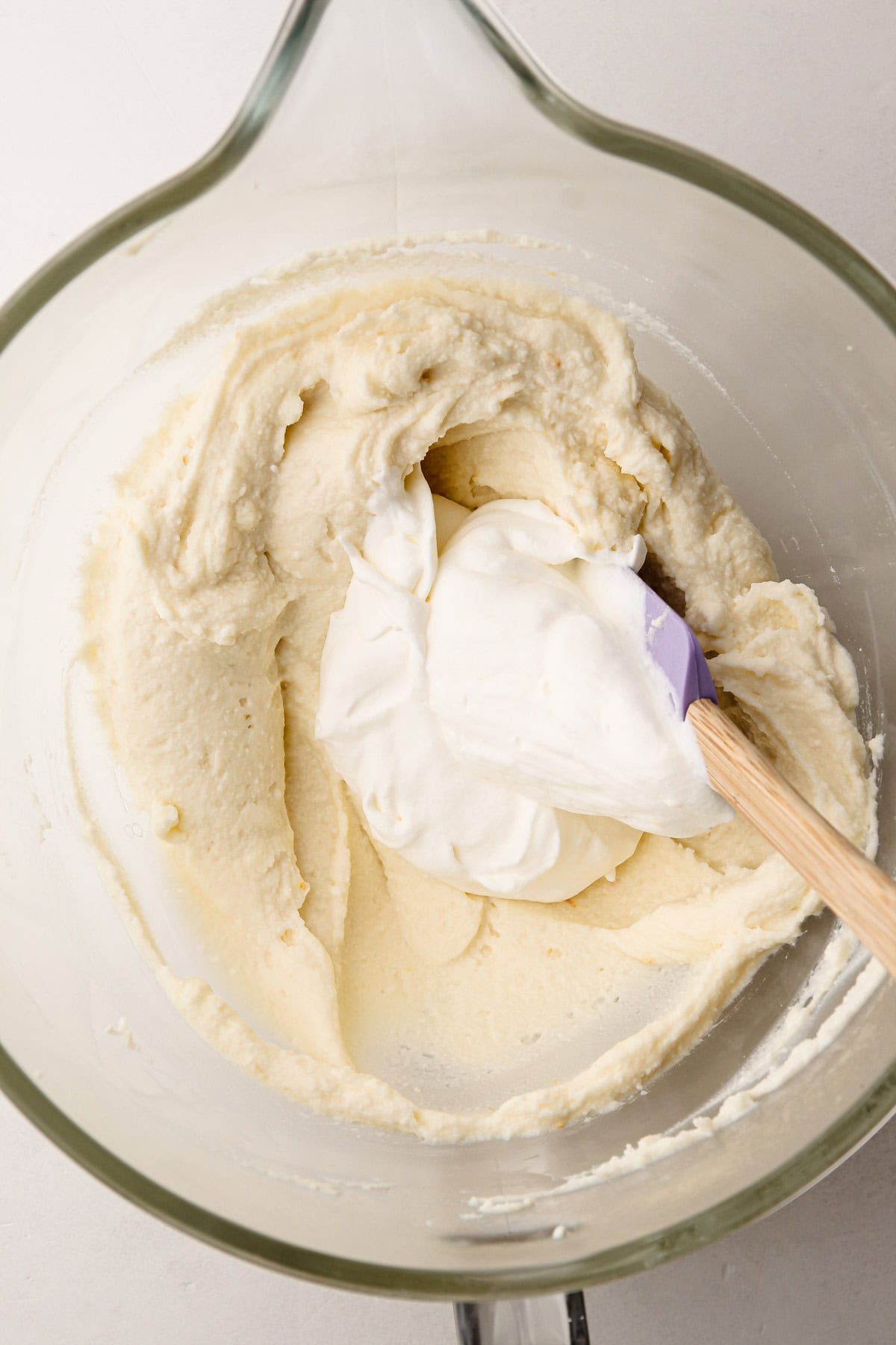 Cannoli pie filling being prepared.