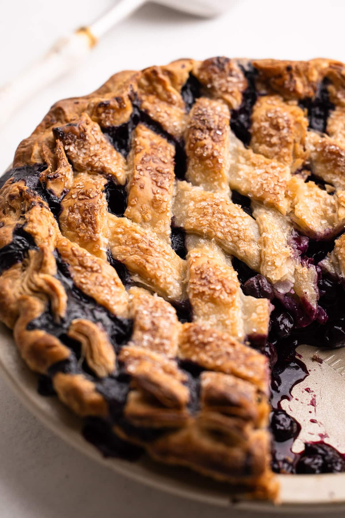 A baked pie made with a butter pie crust.