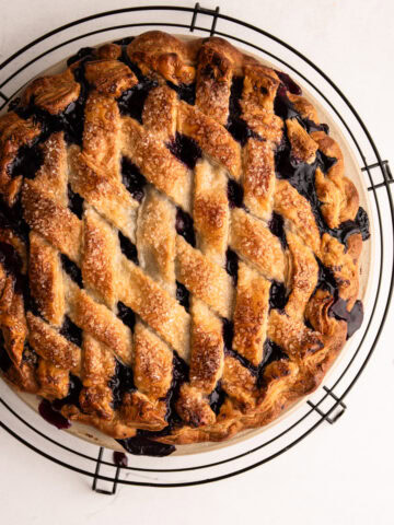 A baked pie made with a butter pie crust.