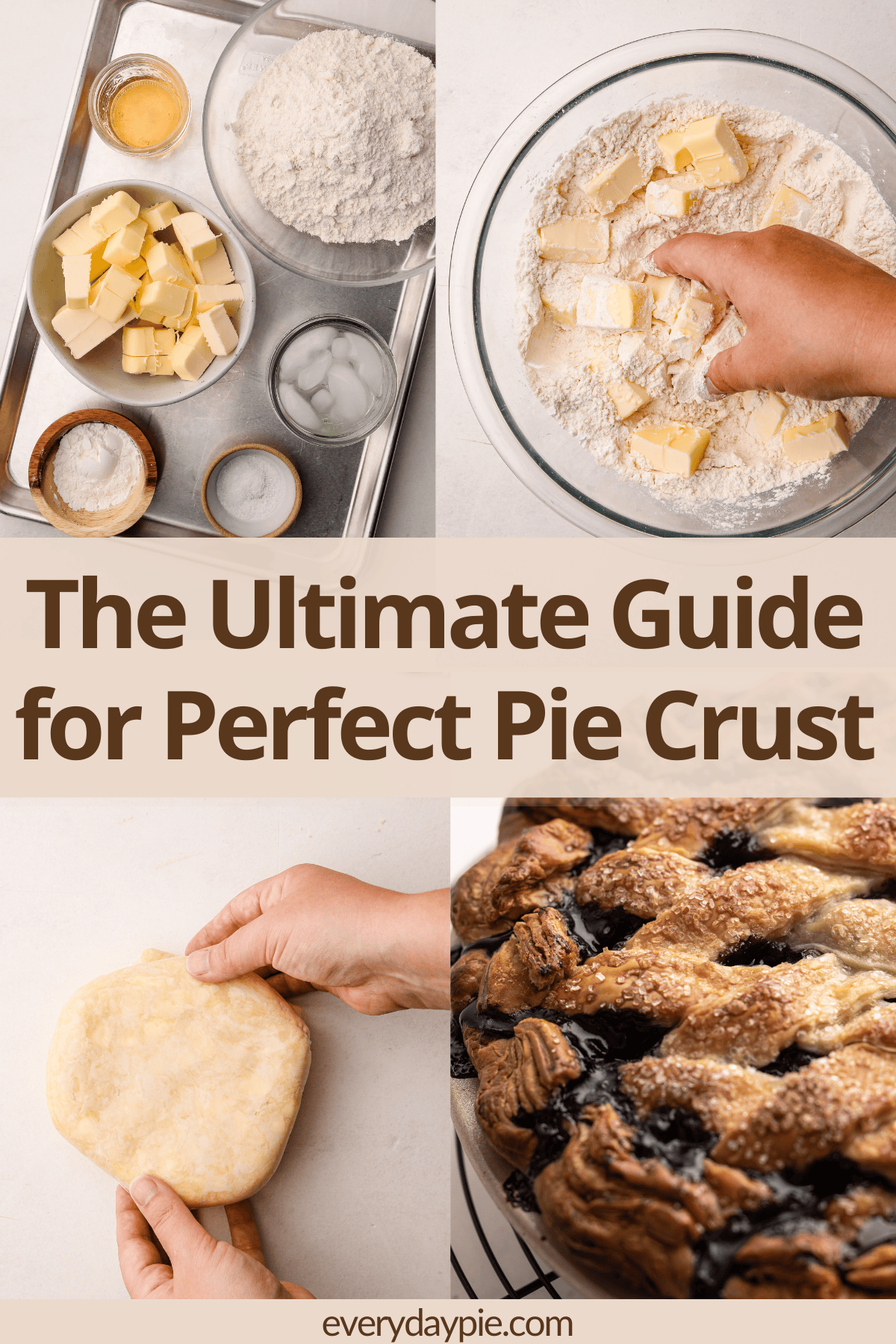 A visual of how to make pie crust.