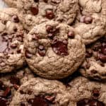 Freshly baked buckwheat chocolate chip cookies.