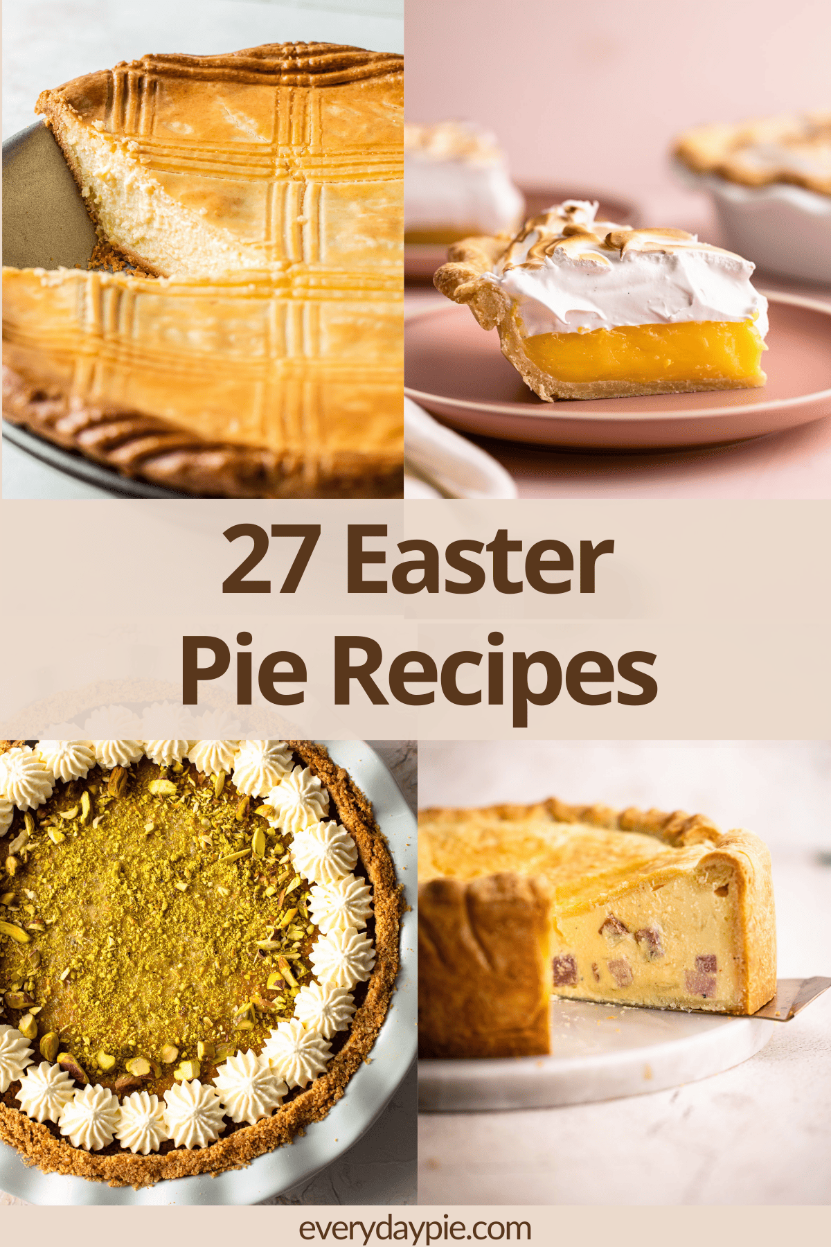 Easter pie recipes featuring ricotta pies, fruit pies and nut pies.