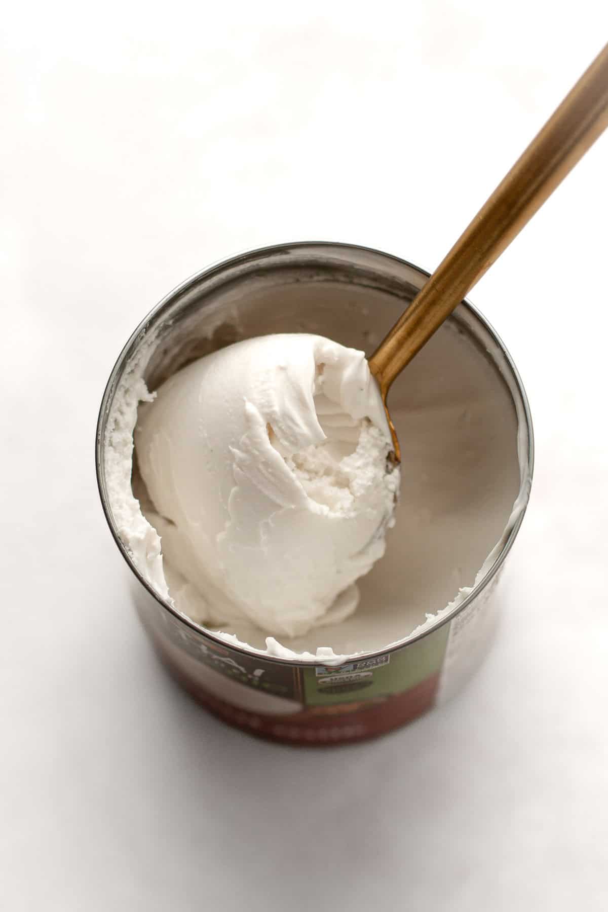 A can of coconut cream.