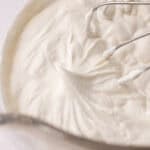 Stabilized whipped cream made with cream cheese.
