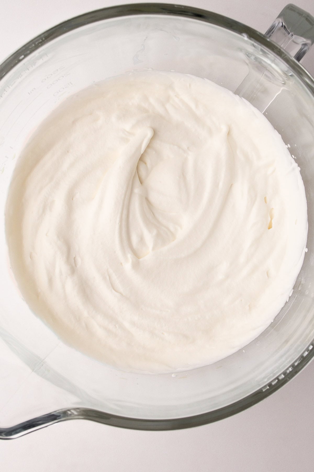 Stabilized whipped cream made with cream cheese.