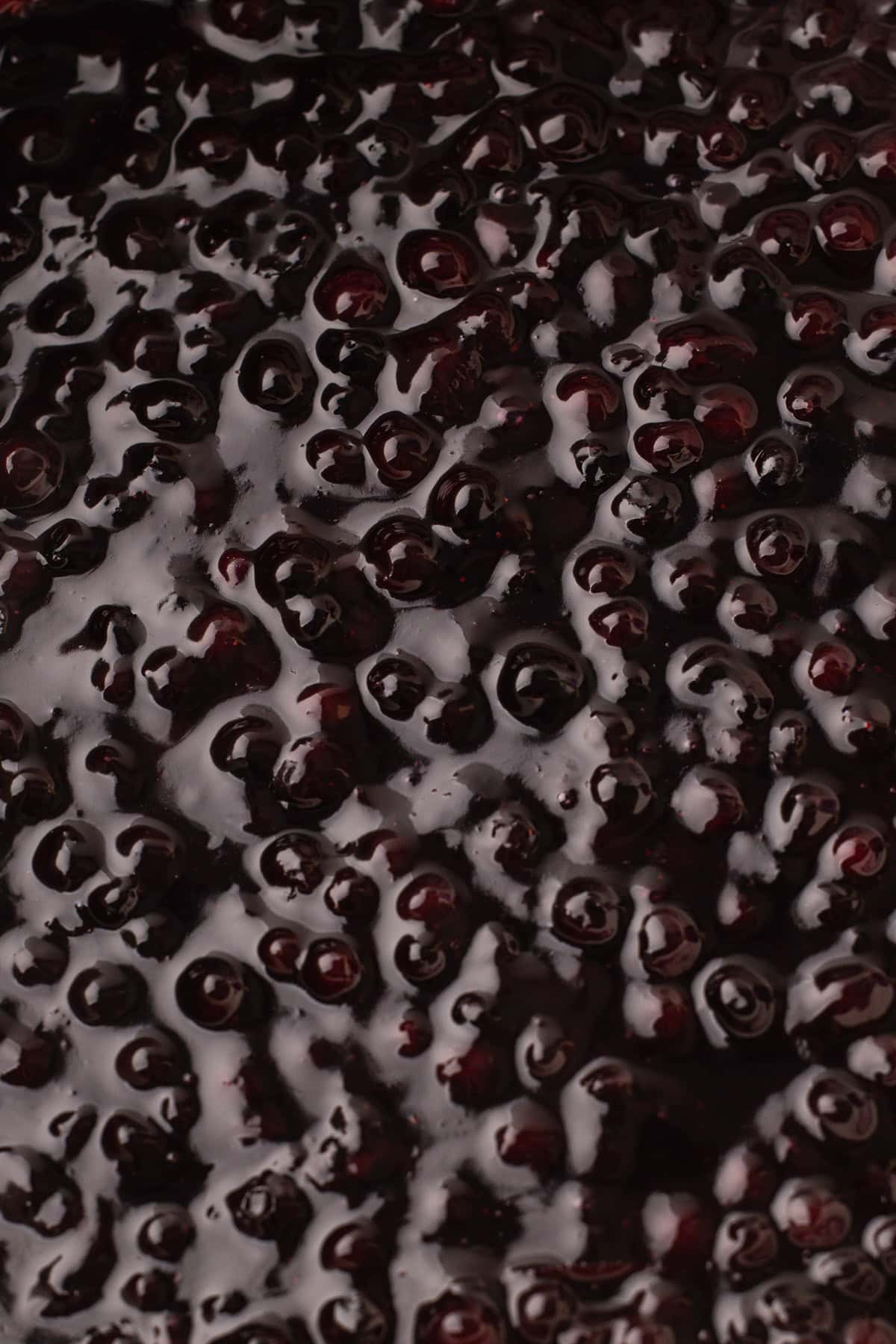 Prepared blueberry pie filling.