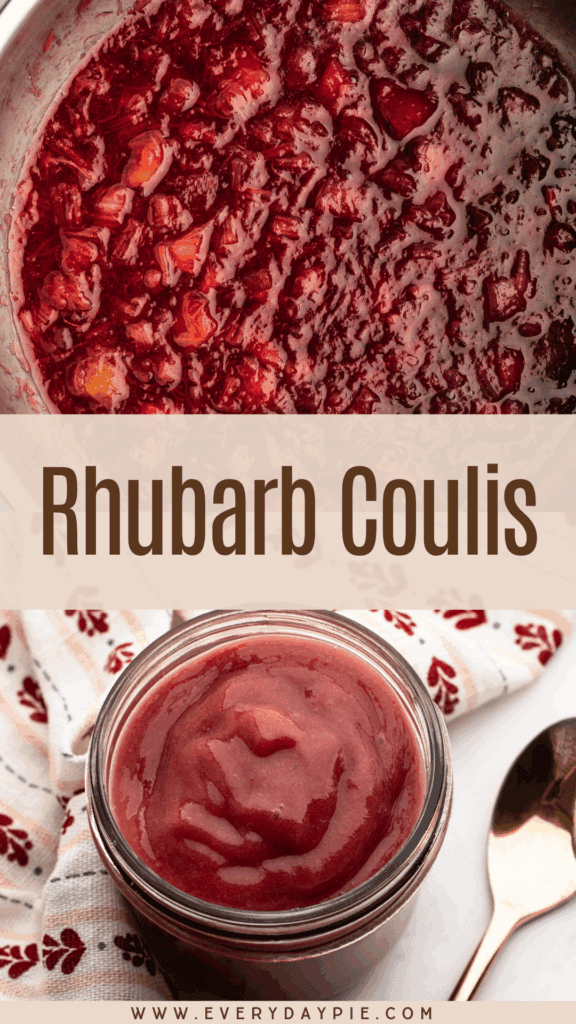 Prepared rhubarb coulis.
