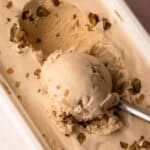 A scoop of maple walnut ice cream.