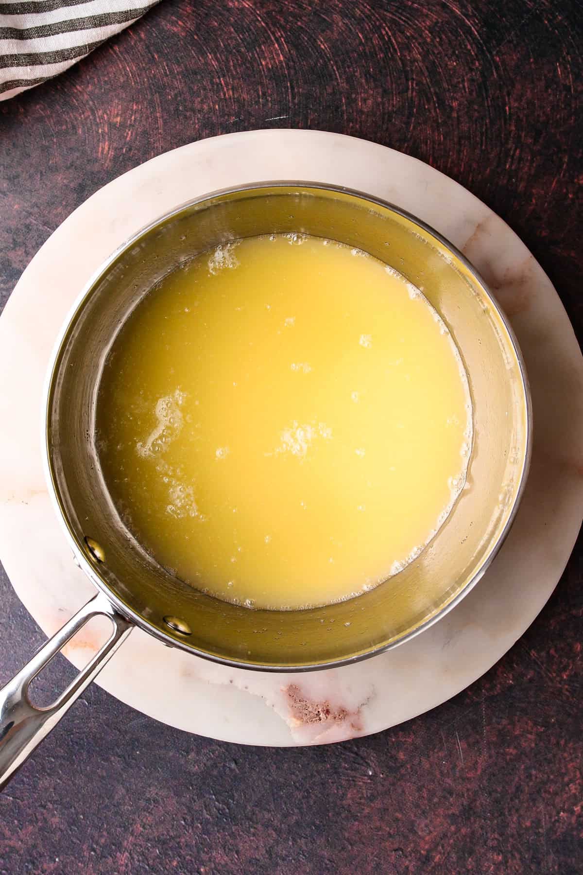 Butter melted in a pot.